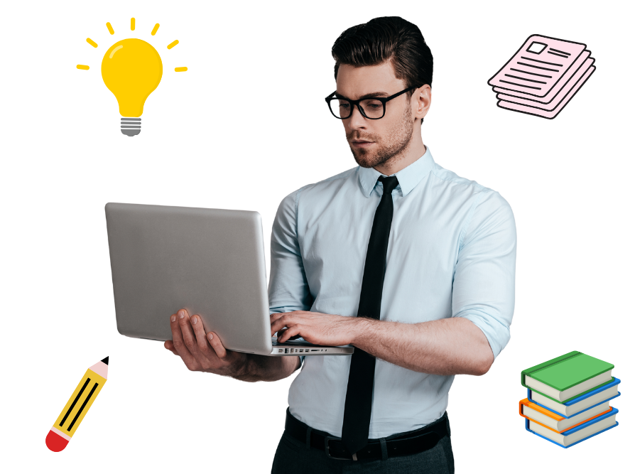 Expert writer crafting custom research paper